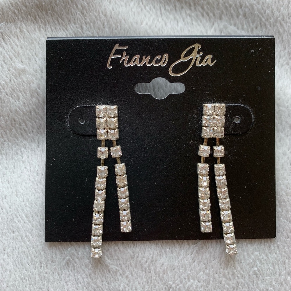 Silver Rhinestone Earrings